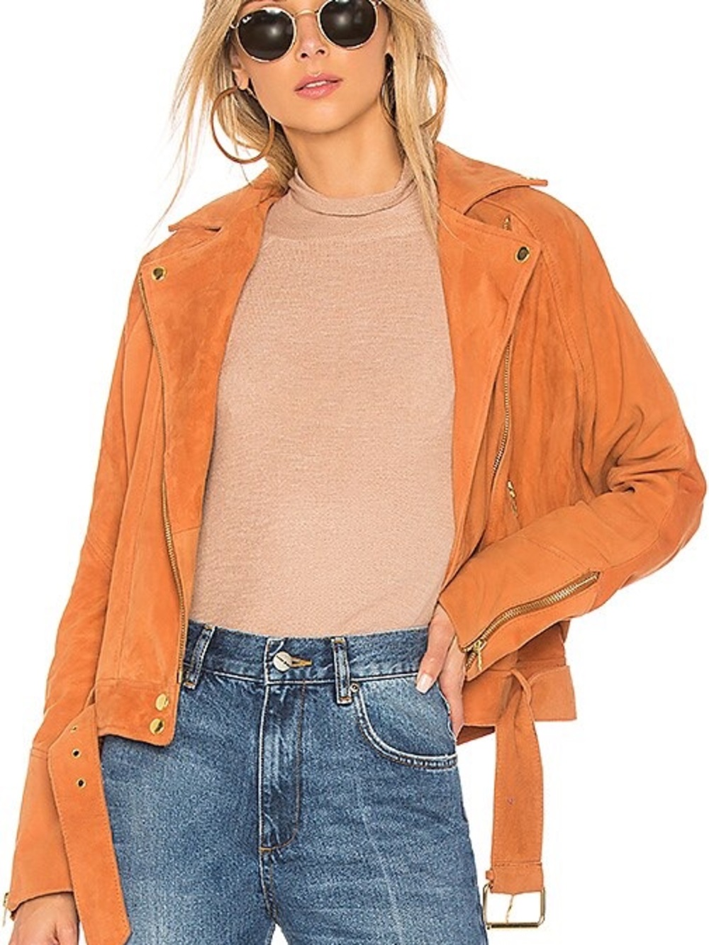 Free People Drapey Suede Moto Jacket